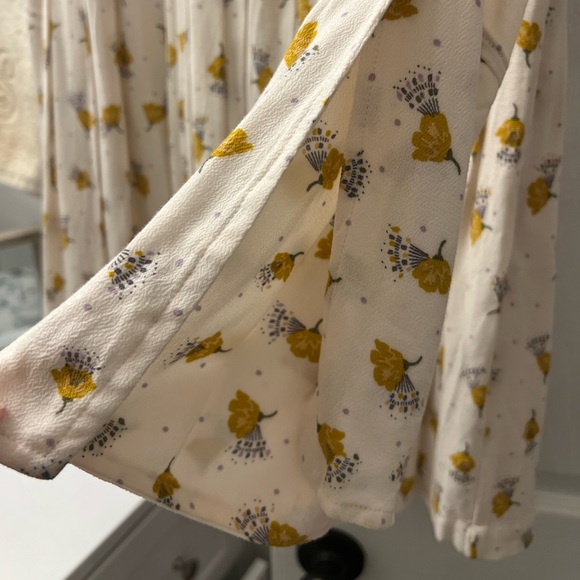 Free People Tegan Printed Mini Dress In Ivory - Picture 8 of 9